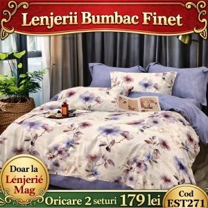 Lenjerie de pat finet 6 piese EST271– Oferta 2 la 179 lei