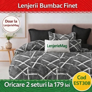Lenjerie de pat finet 6 piese EST308– Oferta 2 la 179 lei