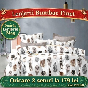 Lenjerie de pat finet 6 piese EST328– Oferta 2 la 179 lei