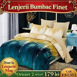 Lenjerie de pat finet 6 piese EST351– Oferta 2 la 179 lei