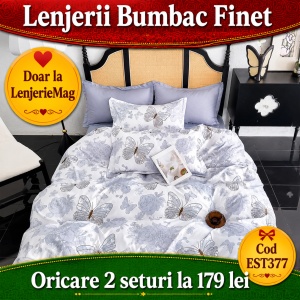 Lenjerie de pat finet 6 piese EST377 – Oferta 2 la 179 lei