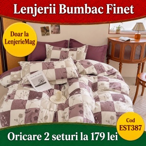 Lenjerie de pat finet 6 piese EST387 – Oferta 2 la 179 lei