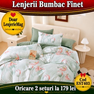 Lenjerie de pat finet 6 piese EST403-Oferta 2 la 179 lei