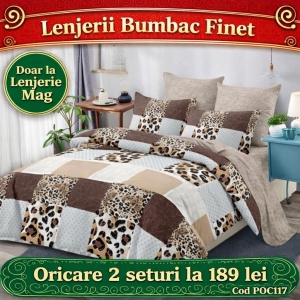 Lenjerie de pat finet 6 piese POC117– Oferta 2 la 189 lei