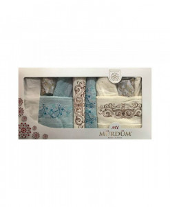 Set Prosoape si Halate din Bumbac 6 Piese, My Murdum, MYM6-02 Crem-Bleu