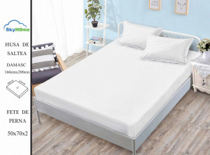 HUSA DE PAT CU ELASTIC CU 2 FETE DE PERNA 160X200 Damasc SHK23