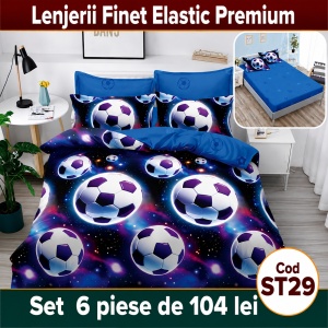 Lenjerie de pat finet 6 piese cu Elastic ST29
