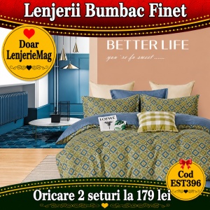 Lenjerie de pat finet 6 piese EST396 – Oferta 2 la 179 lei