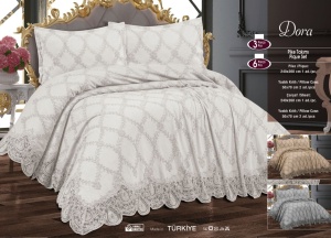 Set Cuvertură Pat Dora – Chenille Pique Premium – 6 Piese AHC11