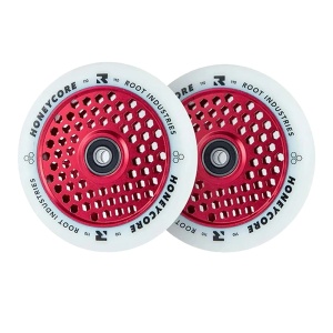 Set 2 roti Trotineta Root Honeycore White 110mm Red - Img 1