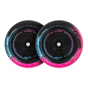Set 2 roti Trotineta Slamm 110mm Swirl Hollow Core Black/Blue/Pink + Abec 9 - Img 1
