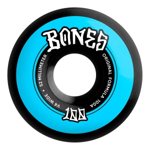 Set 4 Roti Skateboard Bones OG Formula 100s Wide V4 Black 100A 52mm