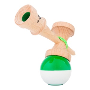 Kendama USA Kaizen Jet Shape Half Split Green/White - Img 3