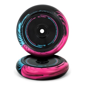 Set 2 roti Trotineta Slamm 110mm Swirl Hollow Core Black/Blue/Pink + Abec 9 - Img 2