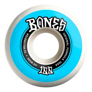 Set 4 Roti Skateboard Bones OG Formula 100s Wide V4 White 100A 52mm