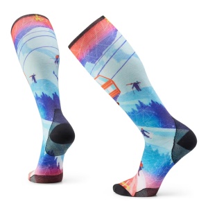 Sosete Smartwool Ski Day Print OTC Laguna Blue 24/25