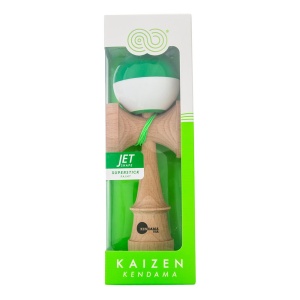 Kendama USA Kaizen Jet Shape Half Split Green/White - Img 4