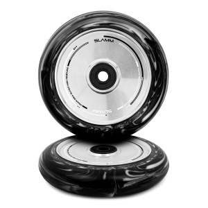 Set 2 roti Trotineta Slamm 110mm Swirl Hollow Core Black/White + Abec 9 - Img 2