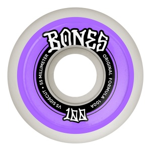 Set 4 Roti Skateboard Bones OG Formula 100s Sidecut V5 White 100A 55mm