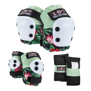 Set Protectii 187 Killer Jr. Six Hibiscus Pink/Green/Black - Img 1