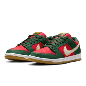 Incaltaminte Nike SB Dunk Low Pro Prm Fir/White/University Gold/Fire Red - Img 6