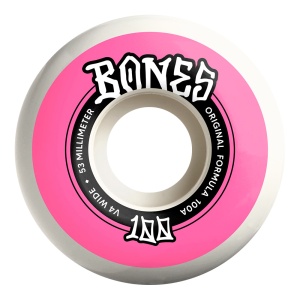 Set 4 Roti Skateboard Bones OG Formula 100s Wide V4 White 100A 53mm