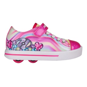 Heelys Snazzy X2 Hot Pink/Multi Heart Swirl Nyl - Img 2