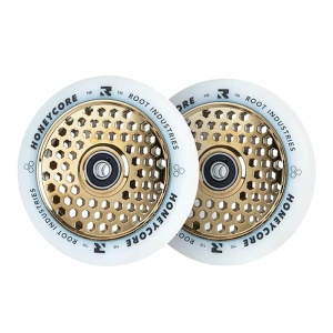 Set 2 roti Trotineta Root Honeycore White 110mm Gold