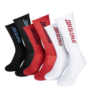 Sosete Santa Cruz Strip 3pk Red/White/Black - Img 1