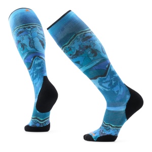 Sosete Smartwool Ski Targeted Cushion Storm Peak Print Ot Ski Nightfall Blue