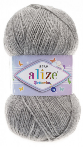 Fir de tricotat sau crosetat - Fir ACRILIC ALIZE SEKERIM BEBE GRI 21