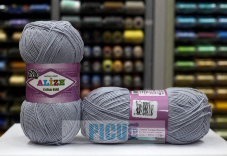 Fir de tricotat sau crosetat - Fir ALIZE COTTON GOLD GRI 21 - Img 2