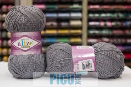 Fir de tricotat sau crosetat - Fir ALIZE COTTON GOLD GRI 87 - Img 2