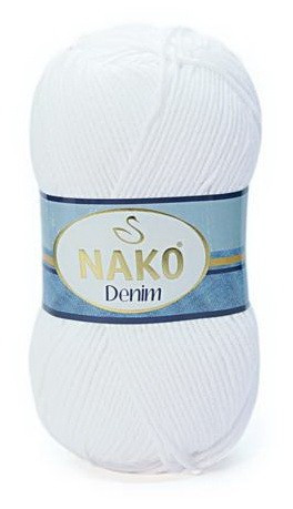 Fir de tricotat sau crosetat - FIR NAKO DENIM ALB 208