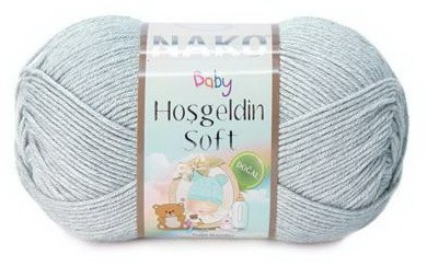 Fir de tricotat sau crosetat - Fire amestec BAMBUS + POLIAMIDA NAKO Hoşgeldin Soft GRI 4895