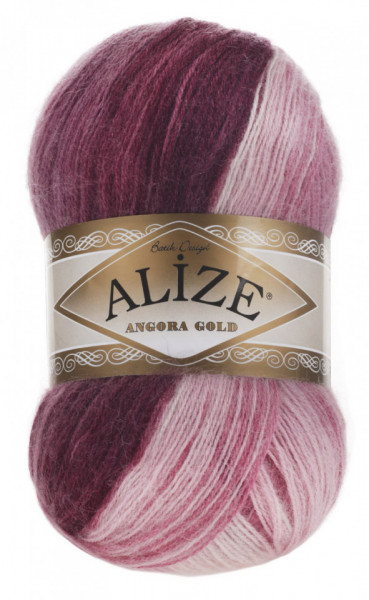 Fir de tricotat sau crosetat - Fire tip mohair din acril Alize Angora Gold Batik degrade 1895