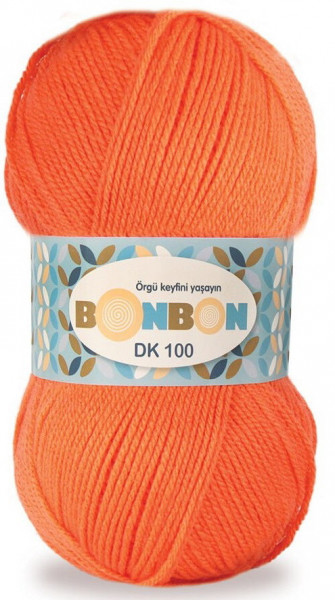 Fir de tricotat sau crosetat - Fire tip mohair din acril BONBON DK PORTOCALIU 98212
