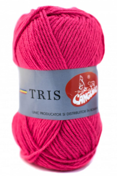 Fir de tricotat sau crosetat - Fire tip mohair din acril CANGURO - TRIS ROZ 308