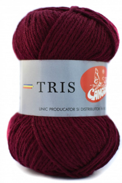 Fir de tricotat sau crosetat - Fire tip mohair din acril CANGURO - TRIS GRENA 316