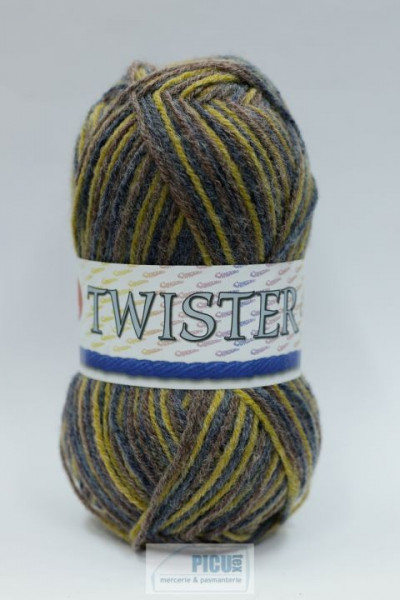 Fir de tricotat sau crosetat - Fire tip mohair din acril CANGURO - TWISTER IMPRIMAT DEGRADE 371