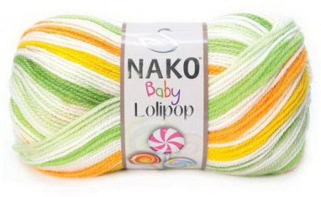 Fir de tricotat sau crosetat - Fire tip mohair din acril degrade Nako Lolipop verde 80437