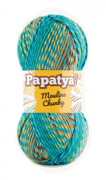 Fir de tricotat sau crosetat - Fire tip mohair din acril Kamgarn Papatya Mouline Chunky Degrade 5680