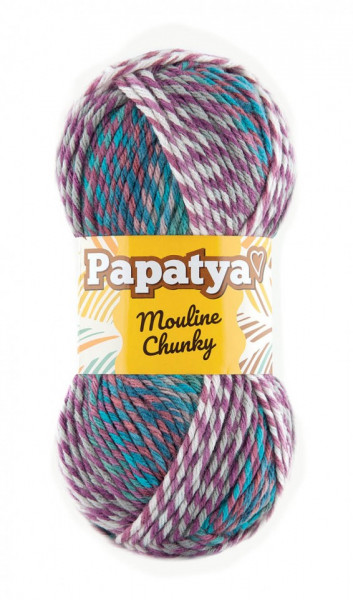 Fir de tricotat sau crosetat - Fire tip mohair din acril Kamgarn Papatya Mouline Chunky Degrade 6581