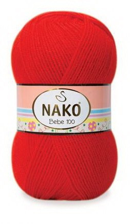 Fir de tricotat sau crosetat - Fire tip mohair din acril NAKO BABY - BEBE 100 rosu 207