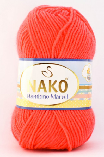 Fir de tricotat sau crosetat - Fire tip mohair din acril Nako Baby MARVEL PORTOCALIU 5874