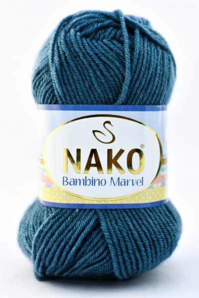 Fir de tricotat sau crosetat - Fire tip mohair din acril Nako Baby MARVEL GRI PETROL 185