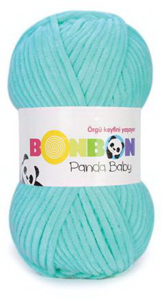 Fir de tricotat sau crosetat - Fire tip mohair din acril NAKO BONBON PANDA BABY TURQUAZ 3117