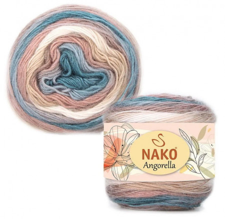 Fir de tricotat sau crosetat - Fire tip mohair din acril premium Nako ANGORELLA DEGRADE 87576