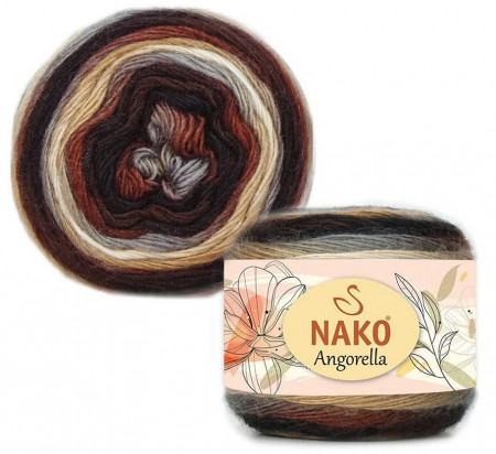 Fir de tricotat sau crosetat - Fire tip mohair din acril premium Nako ANGORELLA DEGRADE 87578