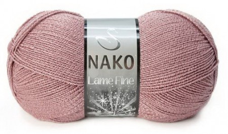Fir de tricotat sau crosetat - Fire tip mohair din acril si poliester metalic NAKO LAME FINE ROZ 1429SE